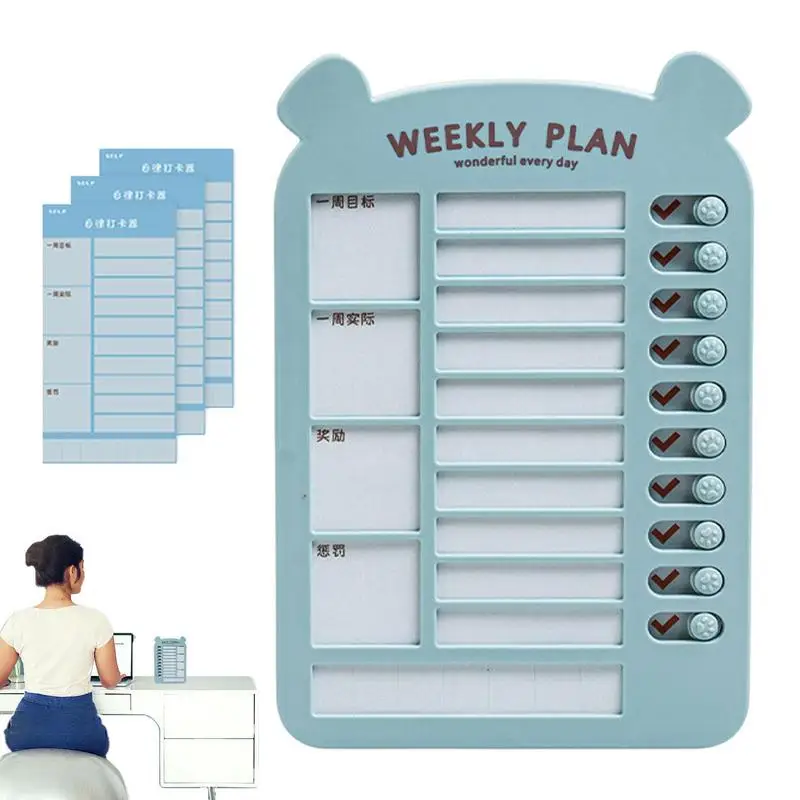 To Do List Board Weekly Task Planner With Reward And Punishment Chart Detachable Sliding Routine Chart Checklist With 13