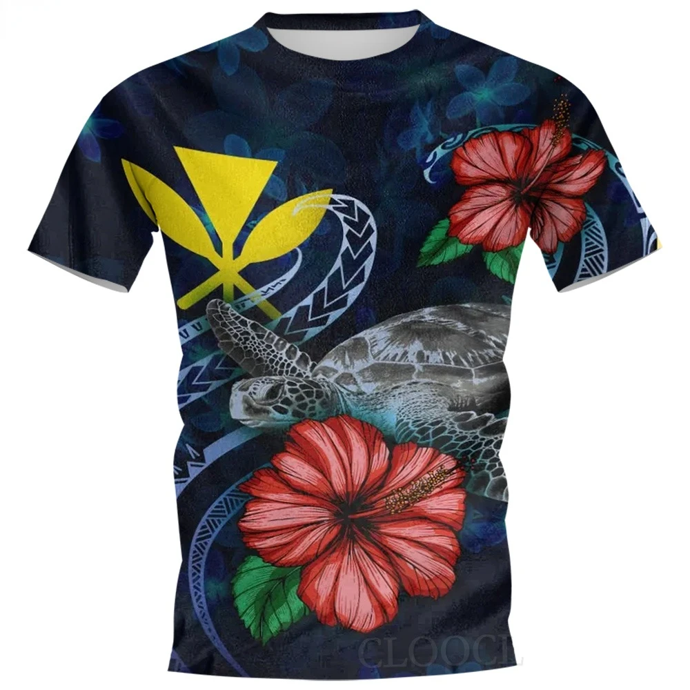 

Summer Hawaiian T Shirt Polynesian Turtle 3D Printed Men Women Unisex Short Sleeve Casual Fashion Shirt Top New