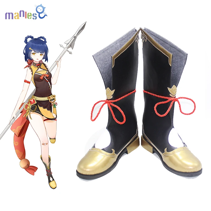 

Manles Game Genshin Impact Xiangling Exquisite Delicacy Cosplay Chef De Cuisine Cosplay Shoes Customize Cosplay Boots Halloween