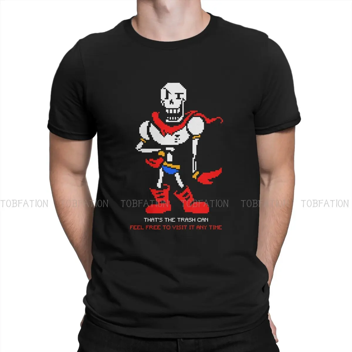 

Undertale Game Pure Cotton TShirt Papyrus That's The Trash Can Classic T Shirt Oversized Men Tee Shirt Trendy
