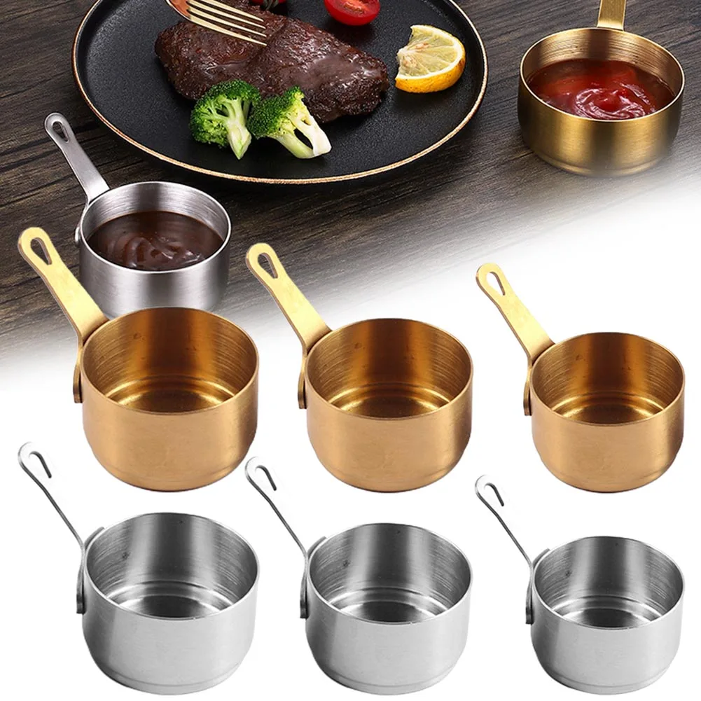 

100ML Sauce Pan Pot Gravy 304 Stainless Steel Milk Pot Mini Sauce Pan Non Stick Small Saucepan For Baby Making Coffee Butter