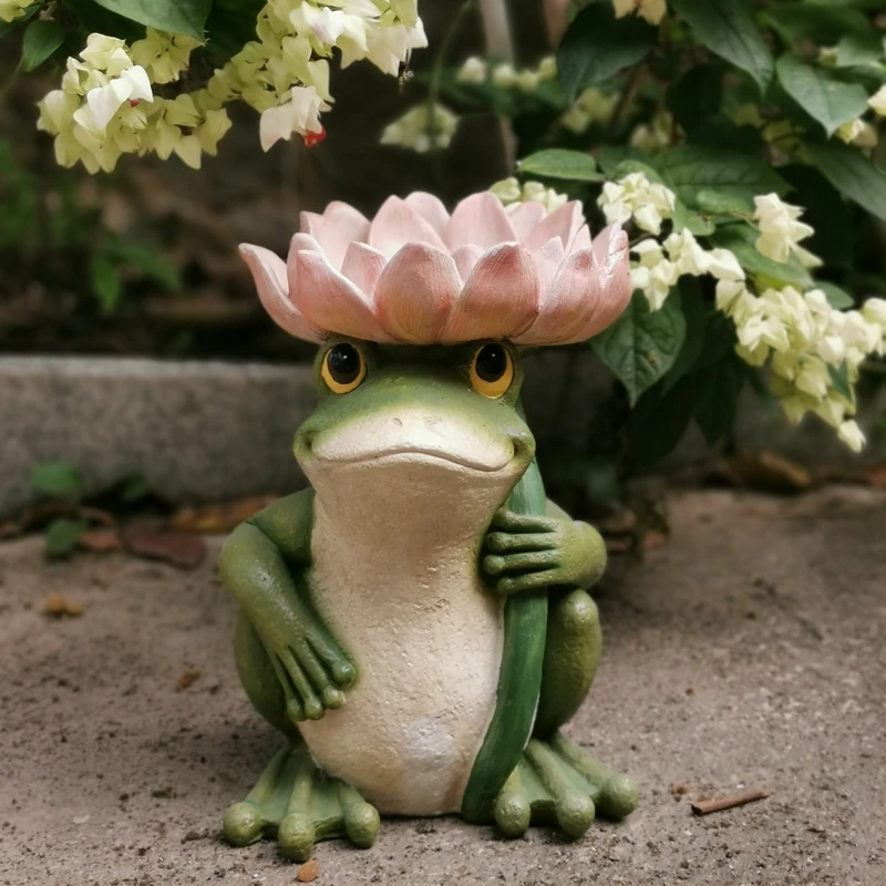 

Creative Cute Resin Family Frog Outdoor Animal Figurines Home Garden Decoration Can Be Used As Bird Feeder Ornaments figure