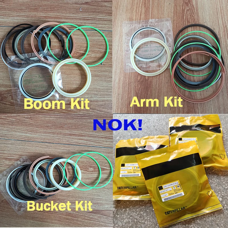 

FOR for CAT E320B E320C E320D Excavator BOOM/ARM/BUCKET Cylinder Seal Kit 247-8868 2478878 247-888 Excavator Repair Kit 3 Sets
