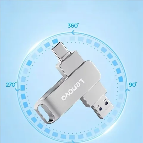 Lenovo 64TB 3.0 USB-накопитель Металлический высокоскоростной флэш-накопитель 16 ТБ 2 ТБ Водонепроницаемый USB-накопитель Type-C для компьютерных устройств