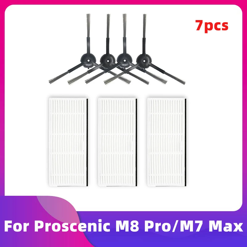 

Подходит для Proscenic M8 Pro M7 Max Робот-Пылесос Основной Валик Боковая Щетка HEPA-Фильтр Тряпка для Мытья Пола Пылесборный Мешок Запасные Части