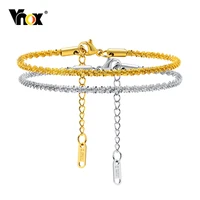 vnox dainty gypsophila rolo chain bracelets for women pvd gold color stainless steel link wristband gift jewelryadjustable