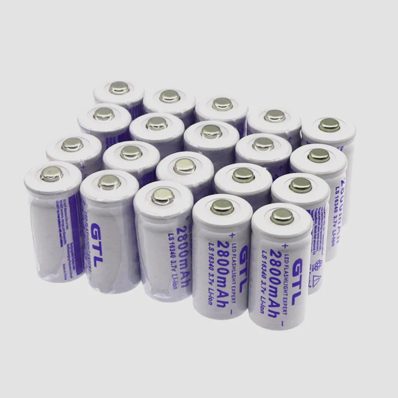 2-20pcs Large Capacity 2800mah Rechargeable 3.7V Li-ion 16340 Batteries CR123A Battery For LED Flashlight For 16340 CR123A Cake