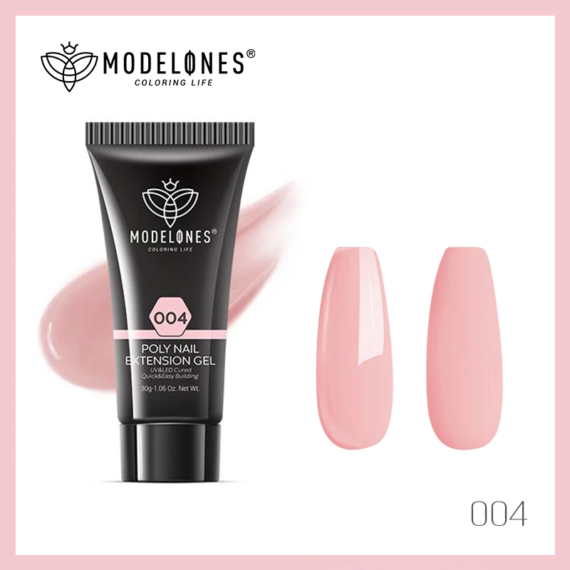

Modelones 30Ml Poly Nail Gel Nail Acrylic Poly Nail Gel Pink Crystal UV LED Builder Tips Slip Solution Quick Extension Gel