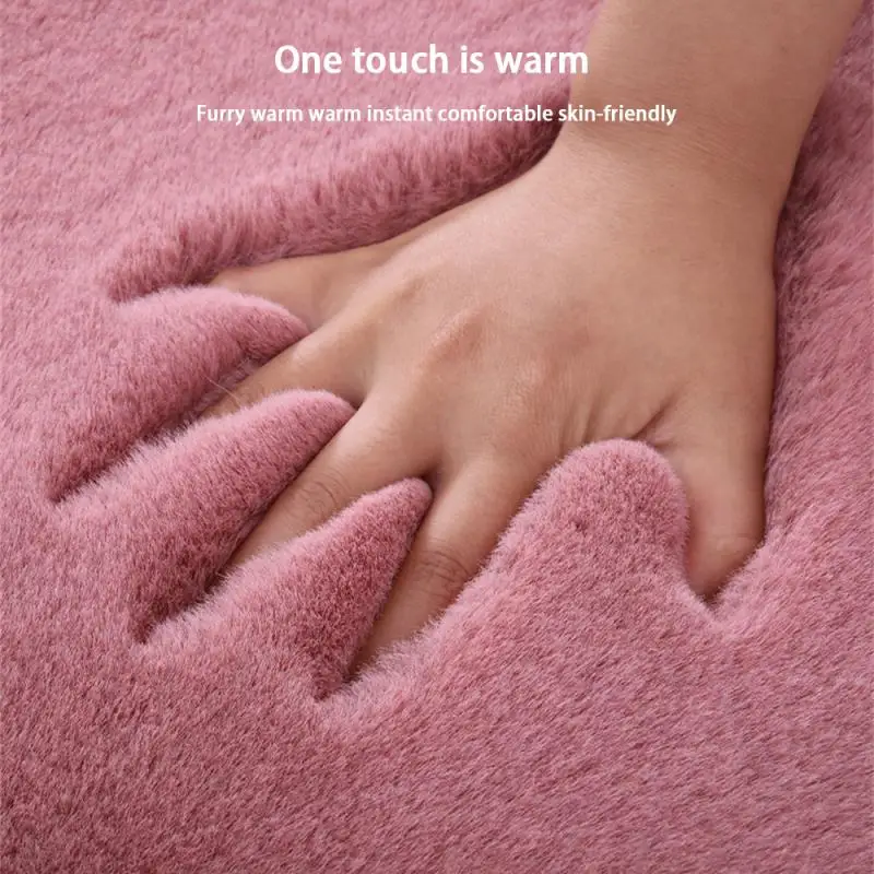 Зимняя плюшевая подушка для автомобильного сиденья из кроличьего меха зимняя