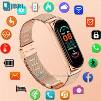 rose gold smart watch women men smartwatch blood pressure stainless sleep steel smart clock for android ios sports smart watch