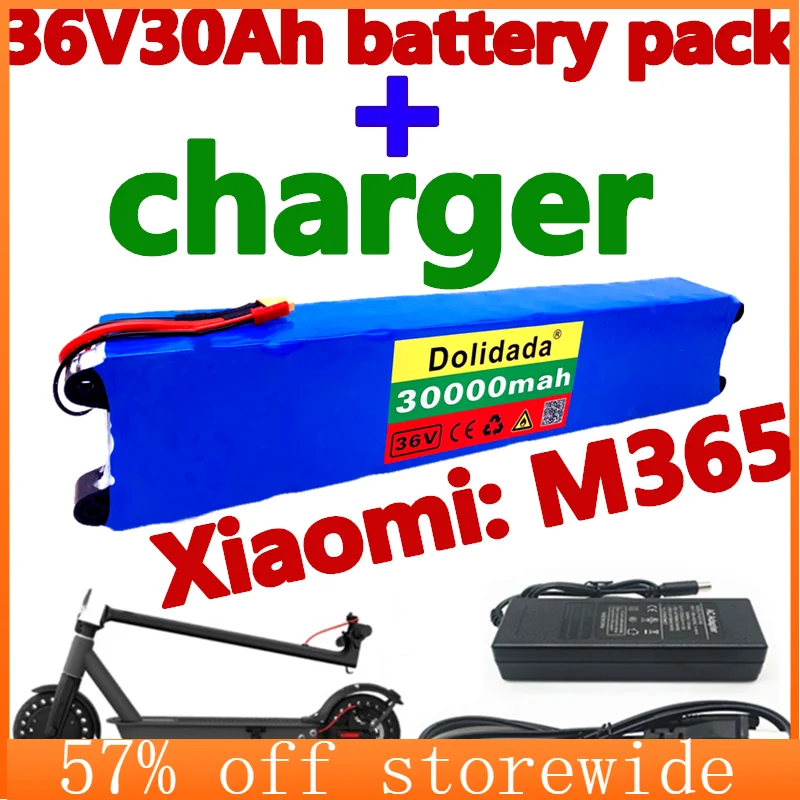 

36V30Ah Scooter Battery Pack for Xiaomi Mijia M365 36V30000mAh Battery pack Electric Scooter BMS Board for Xiaomi M365+Charger