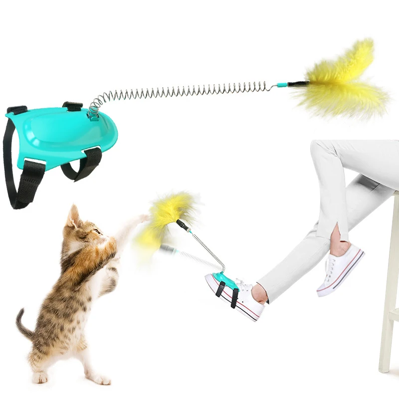 

Cat Tease with Owner Interaction Feather Toy Cat Tease Stick