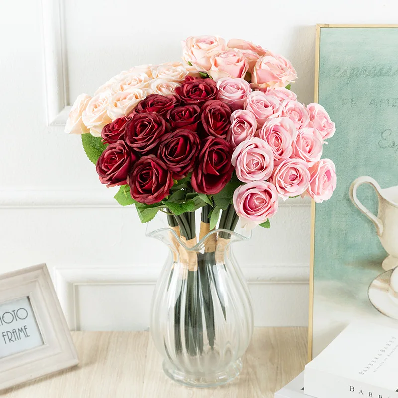 

Simulation Dream Rose Flower Arrangement Artificial Silk Rose Wedding Photography Bouquet Home Garden Fake Flower Decoration