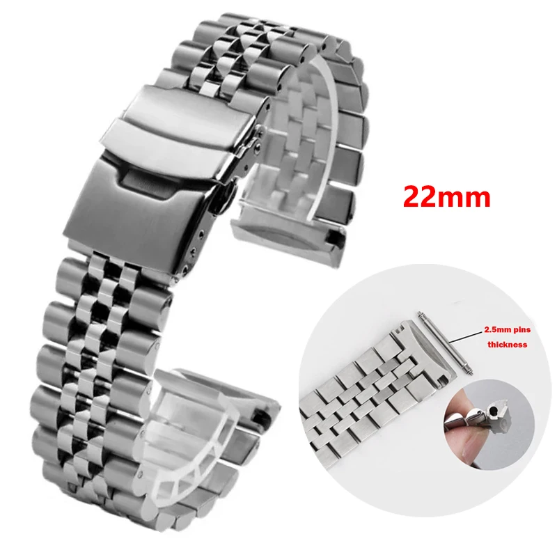 Solid 316L Stainless Steel Strap for Seiko Abalone Series Turtle Srpa SRPA21 SRP773 SRP777 Curved End Watch Band Bracelet 22mm