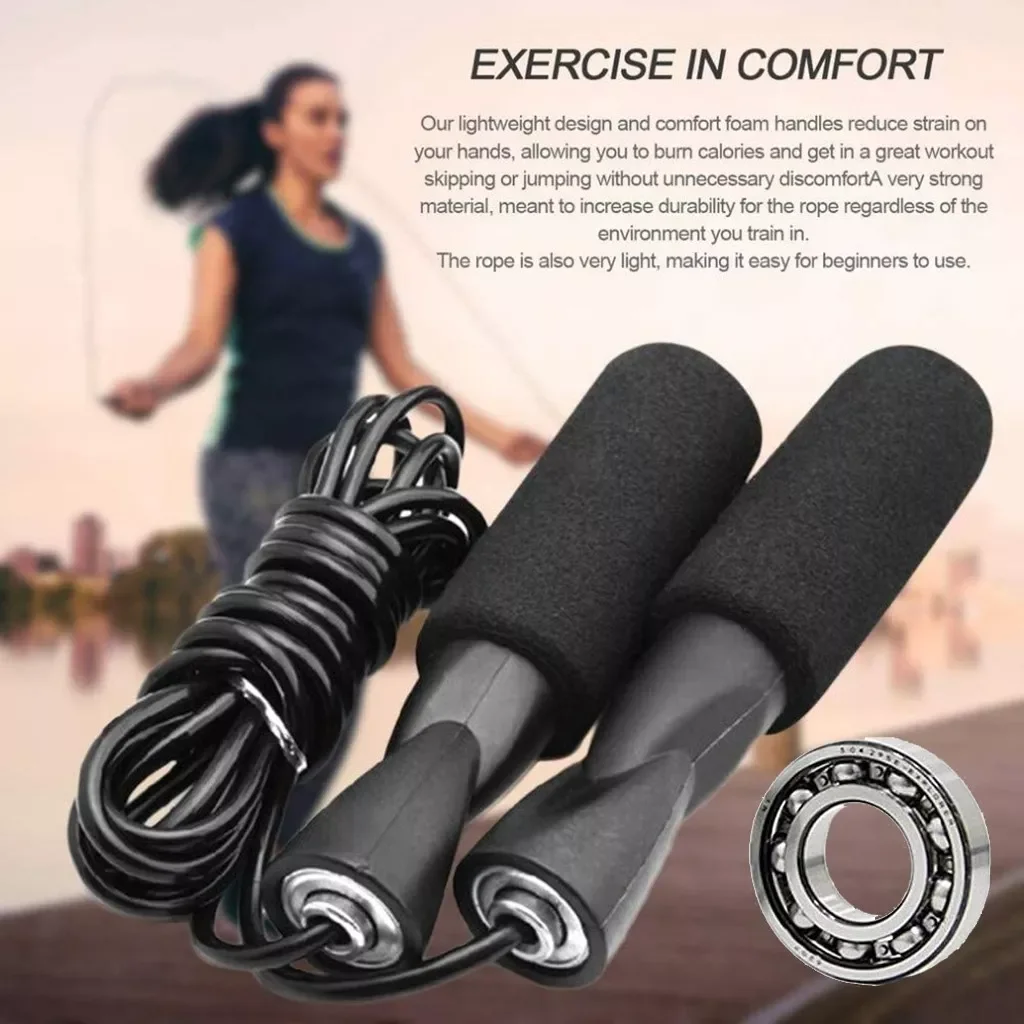 

#H40 Exercise Boxing Skipping Jump Rope Adjustable Bearing Speed Fitness Black Training skipping rope Home fitness training