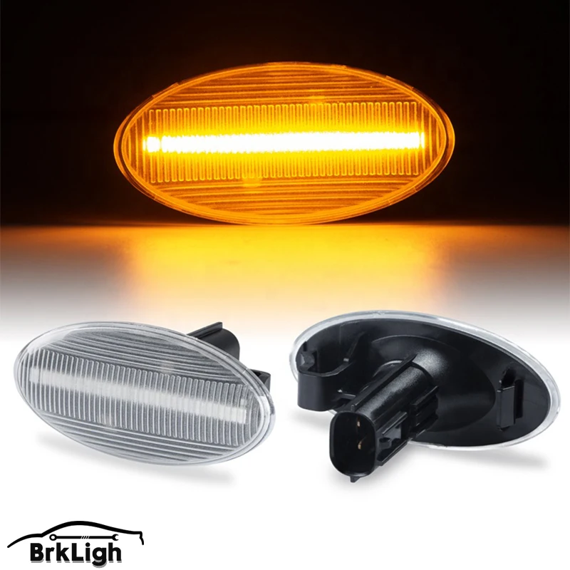 

2Pcs LED Silver Side Markers Fender Turn Signal Lights For Subaru Impreza Wrx Sti 2002-2007 Forester 2001-2005 Liberty 2000-2003