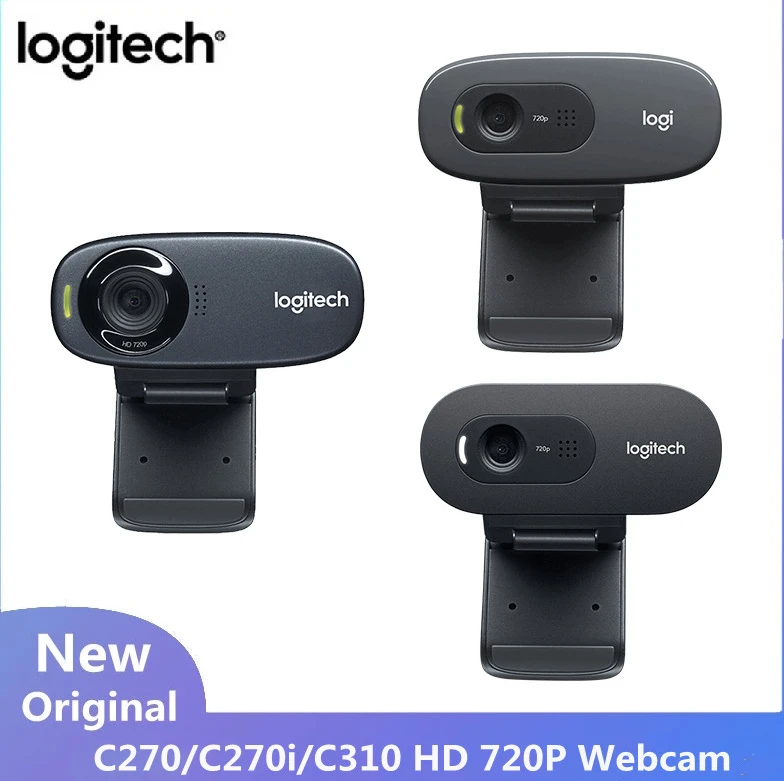 

New Logitech C270/C270i/C310 HD Webcam 720P Built-in Mic 3-MP Widescreen Camera USB2.0 Free Drive Camera For PC Web Chat