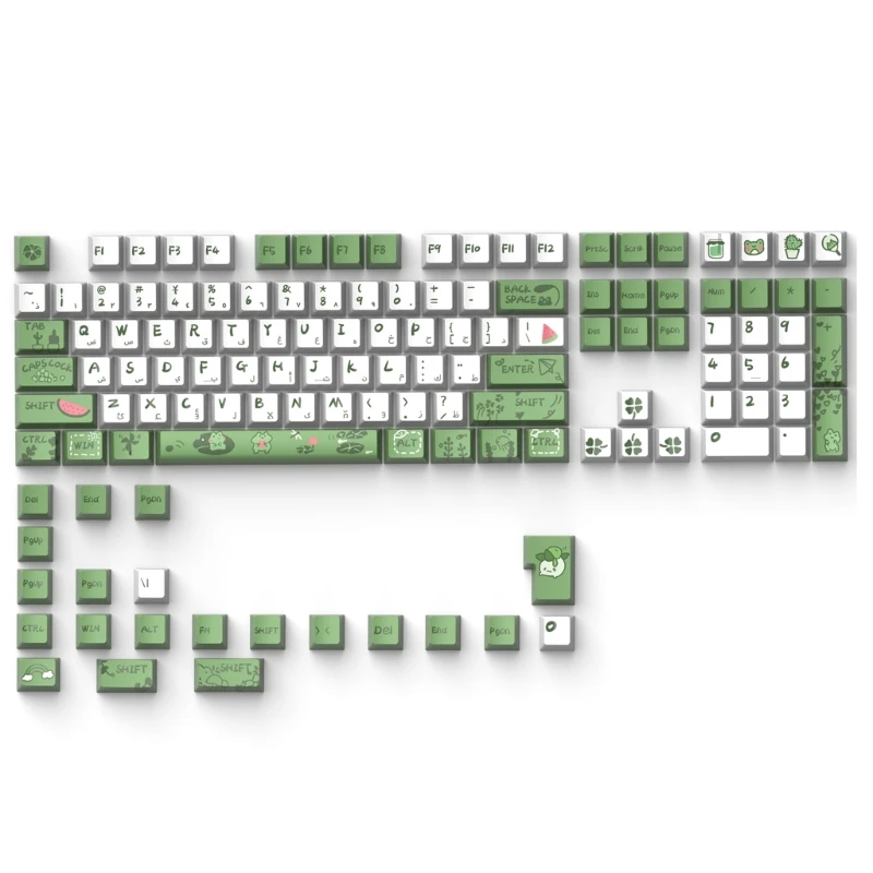 

129 клавиш Keycap Set Little Frog Green для игровых механических клавишных колпачков