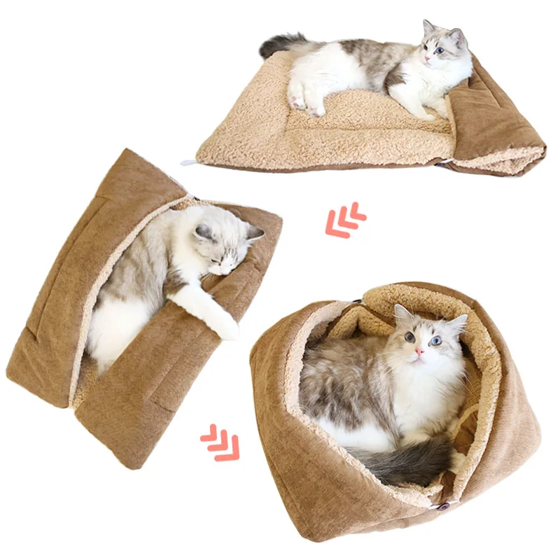 

New Cat Kennel Dog Kennel Removable Teddy Samoye Autumn Winter Plush Deep Sleep Dog Bed Comfortable Soft Bag Kennel