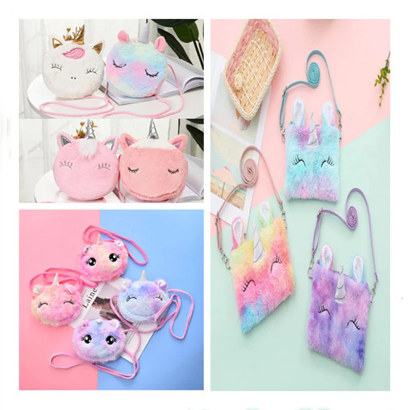

Детский кошелек для монет с единорогом, милый плюшевый Кошелек, клатч для девочек, Сумка с вышивкой, органайзер для ключей и наушников, Детск...