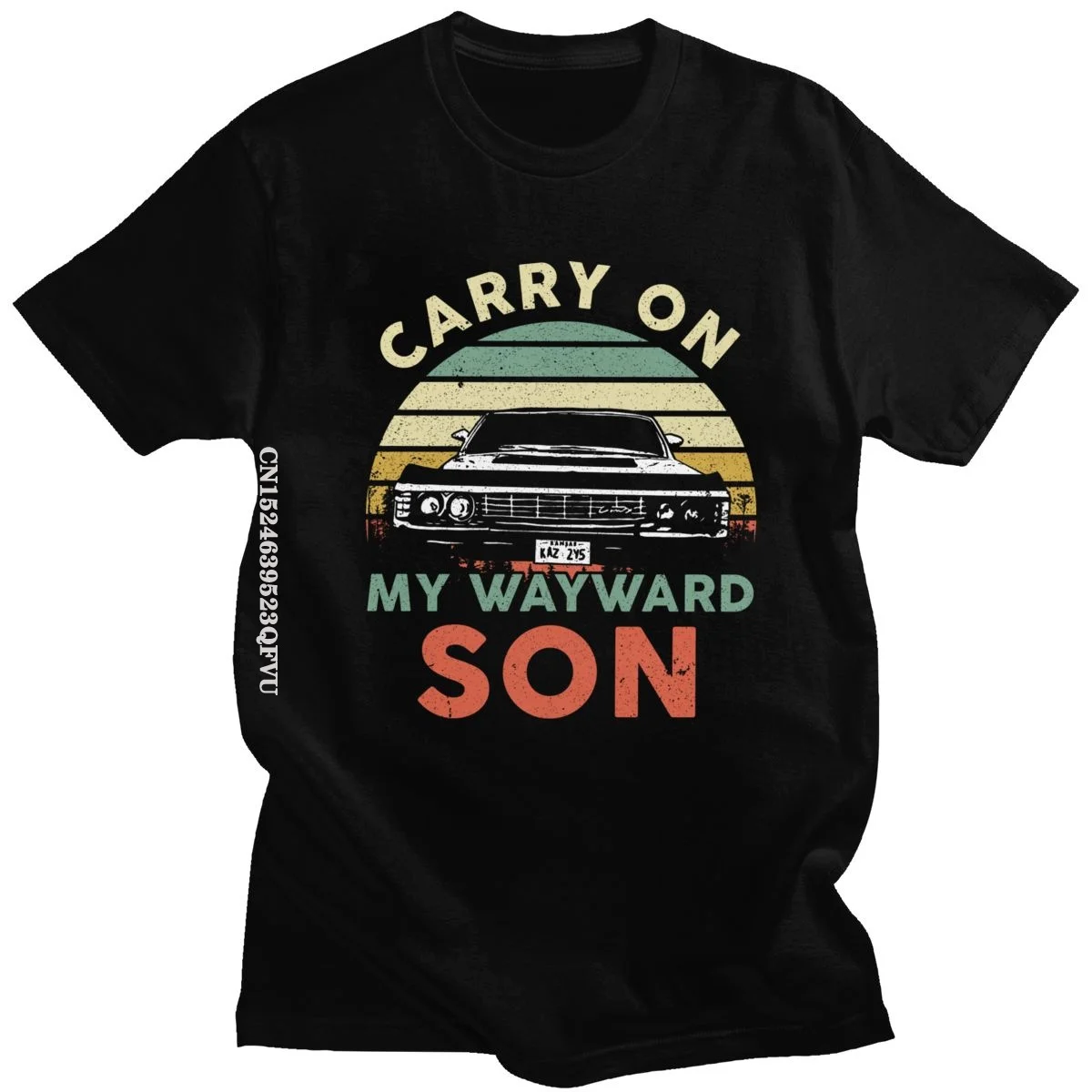 

Supernatural TV Series Tshirts Carry On My Wayward Son Songs Tshirt Plus Size Cotton High Quality Tee Tops Mens Designer Clothes