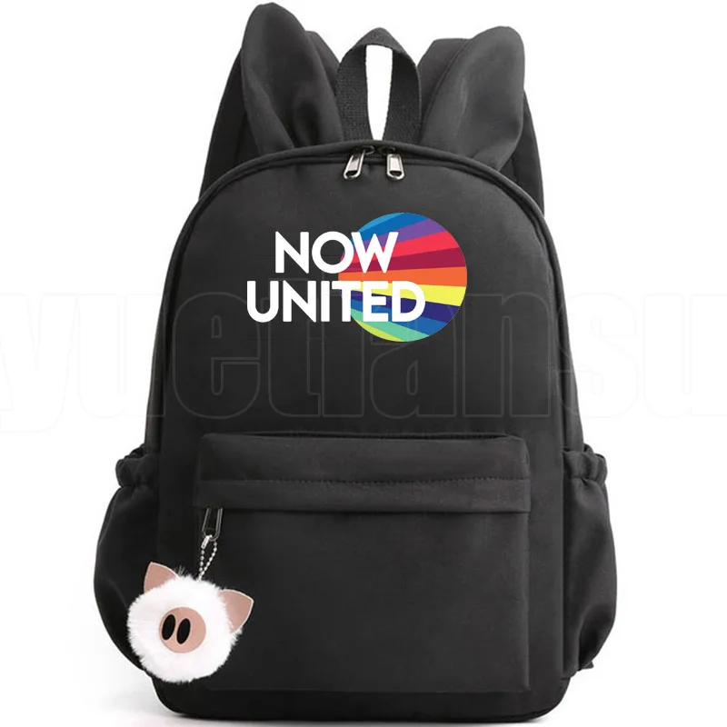 

3D Now United Backpacks for School Teenagers Girls UN Team Backpack Funny Casual NowUnited Lyrics Zipper Bookbag Travel Backpack