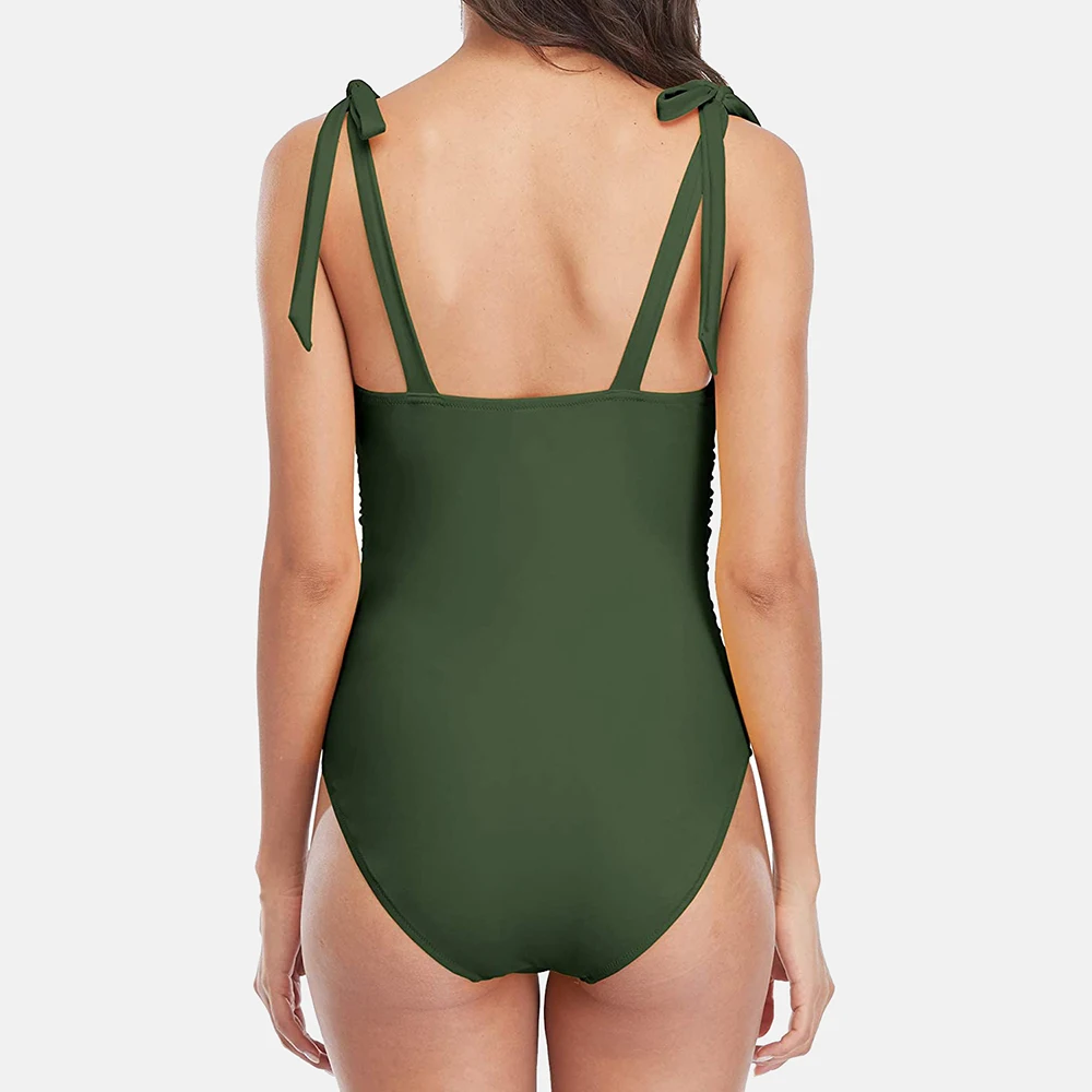 Привлекательный женский слитный купальник монокини с квадратным вырезом