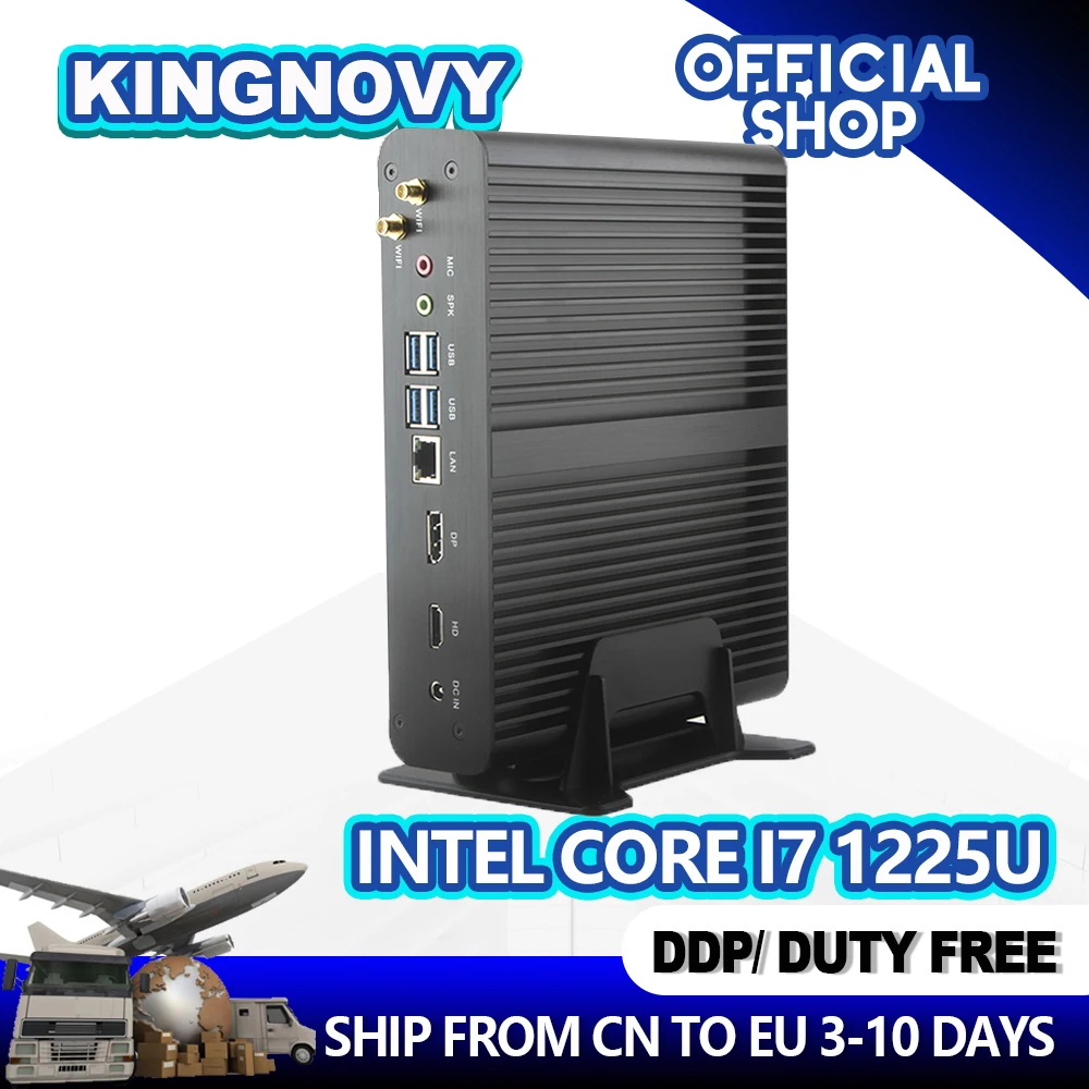 Мини-ПК безвентиляторный Intel Core i7 1255U 1165G7 10510U Windows 11 Pro/Linux, серебристый настольный компьютер, металлическая фотография, поддержка автоматического включения