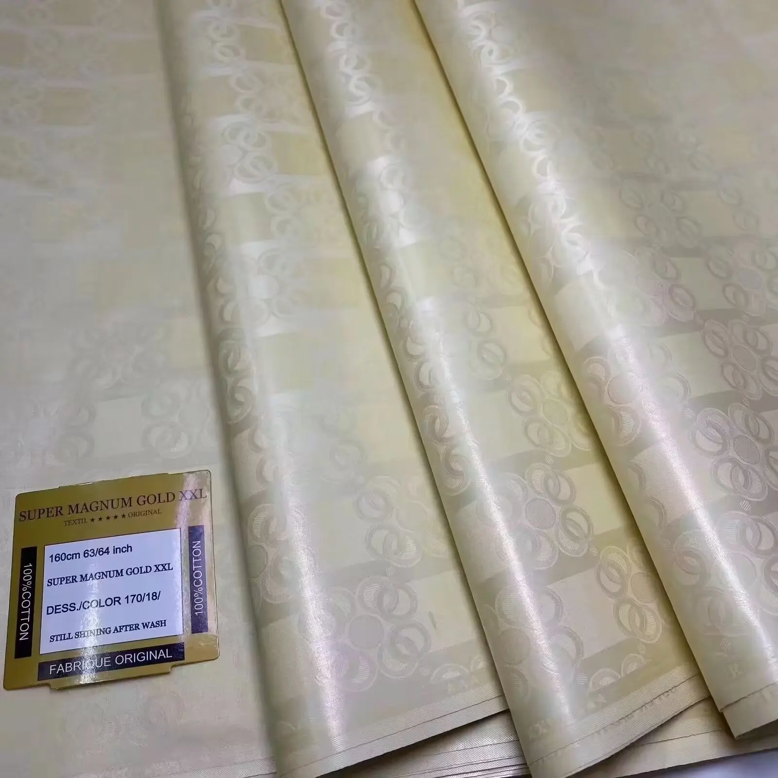 160 см ткань из морской парчи 100% хлопок настоящая Базен Рич 2025 г. высочайшее