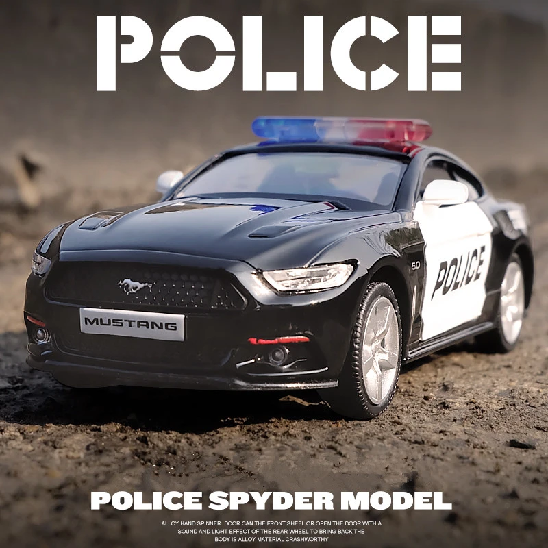 Модель спортивного автомобиля из сплава Mustang 1:32 металлическая полицейская