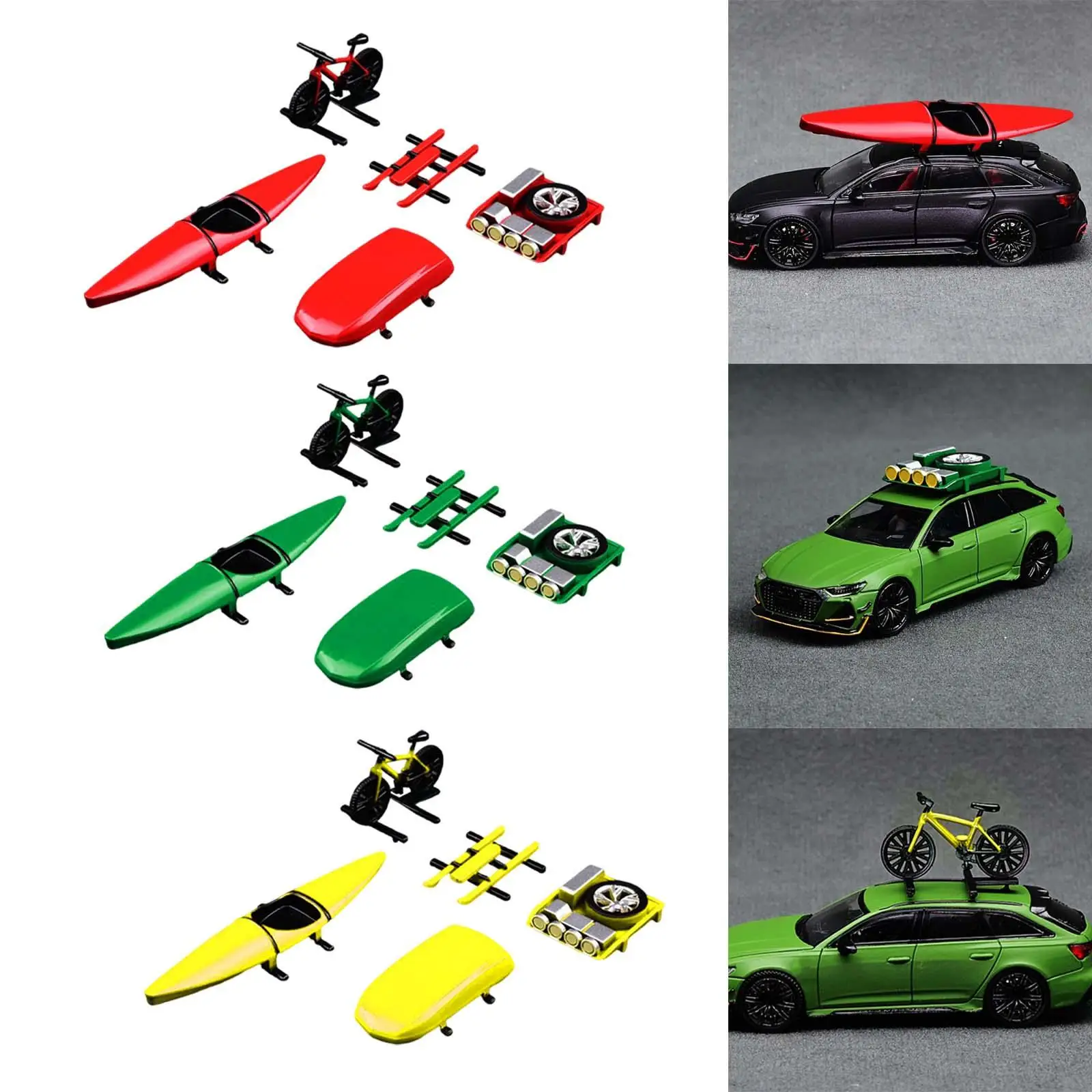 5 Pieces Upgrade Parts Model Car Parts High Performance Tire Kayak Roof box for 1/64 RC Car DIY Accs Vehicle Accessory Part images - 6