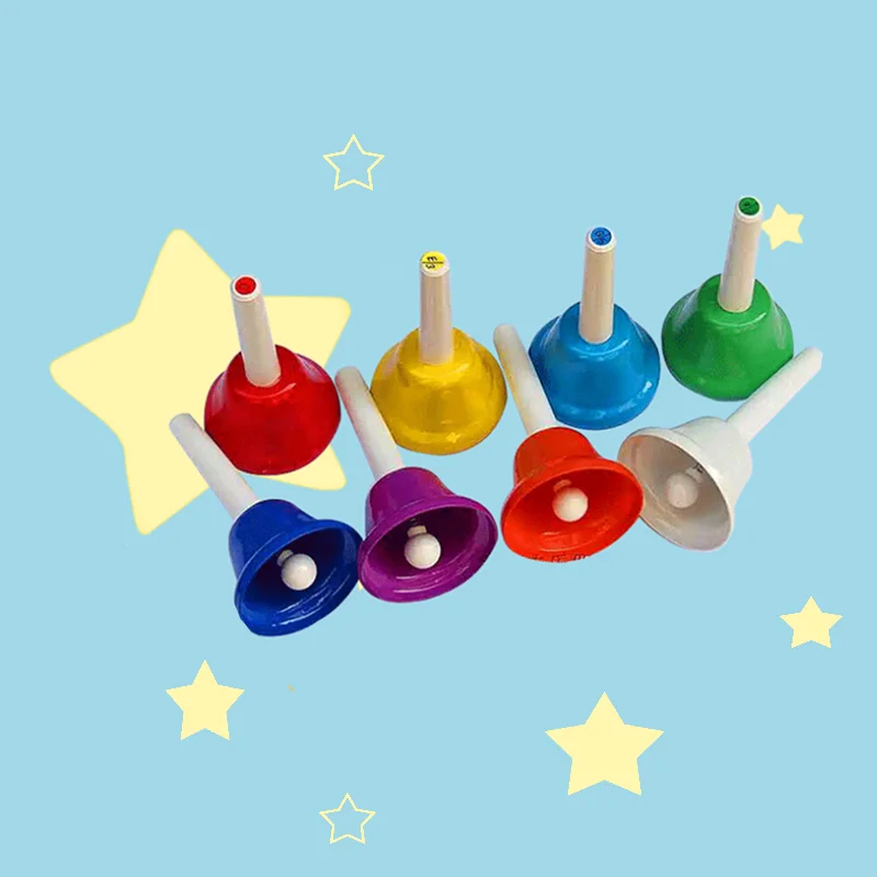 

Colorful Musical Instrment Hand Bell 8 Note Musical Toy For Children Baby Early Education Musical Toy Percussion Instrument