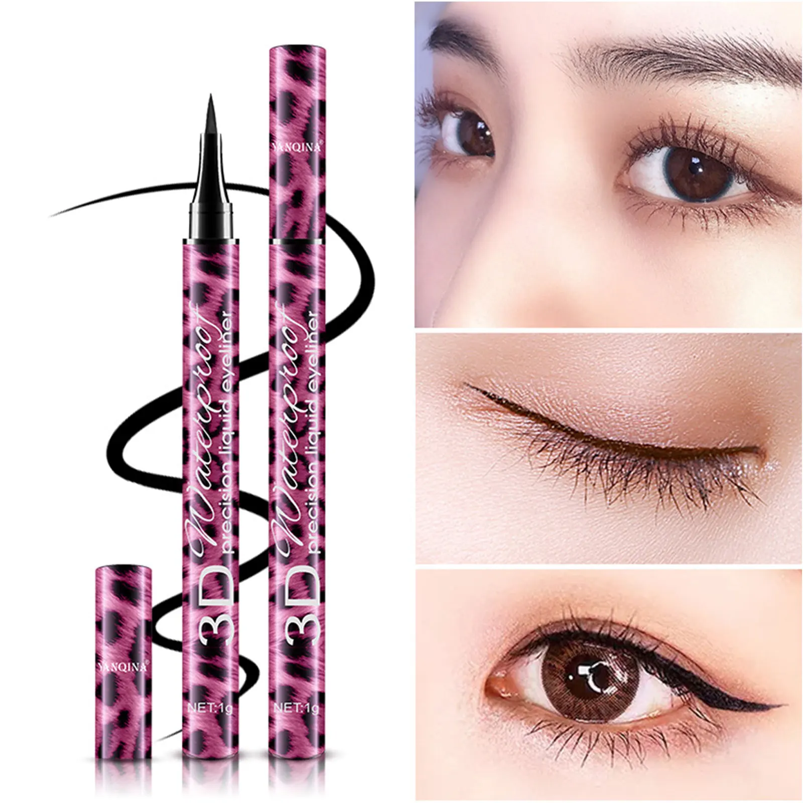 

Leopard Black Eyeliner Mascara Set Pen Eyes Makeup Waterproof Liquid Eye Liner Pencil Make Up Long Lasting Eyelid Cosmetics