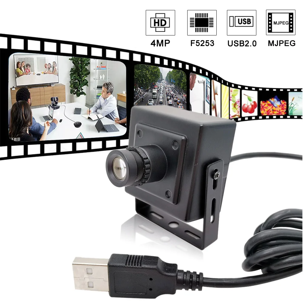 25mm 16mm Long Focal Length Lens HD 4MP Mini USB Webcam High Speed USB2.0 Security Video Camera For Computer Windows Linux Andro - купить по