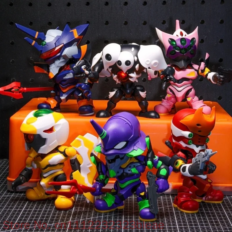 Фото В наличии: Набор фигурок Bandai EVA QMSV-C Blind Box (Единица 01, 02, 00) — Рей, Аска, Кафу, Шинджи. Миниатюрные коллекционные модели из ПВХ для декора рабочего стола. №1