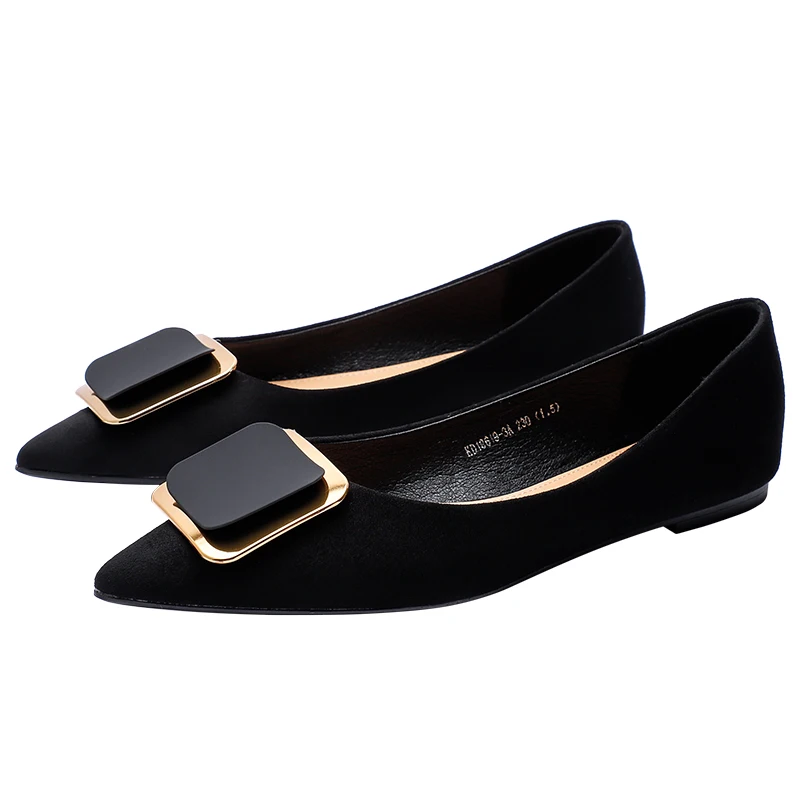 Brand 2022 Flats Shoes Women Flock Soft Soled Ballets Ladies Pointed Toe Party Shoes Bridesmaid Wedding Shoes OL Office Shoes