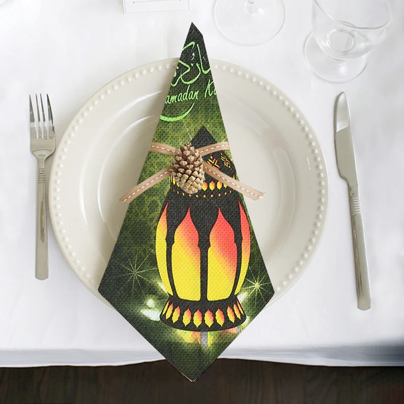 20 шт. Eid Mubarak украшения на Рамадан бумажная салфетка мусульманская исламская ИД