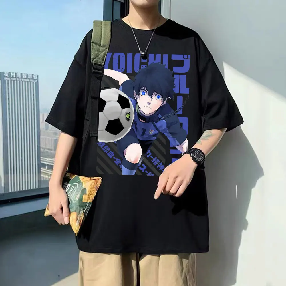 

Anime Blue Lock Isagi Yoichi Print T Shirt Men Women Oversized T-shirt Unisex Harajuku T Shirt Men's Cool Crewneck Streetwear