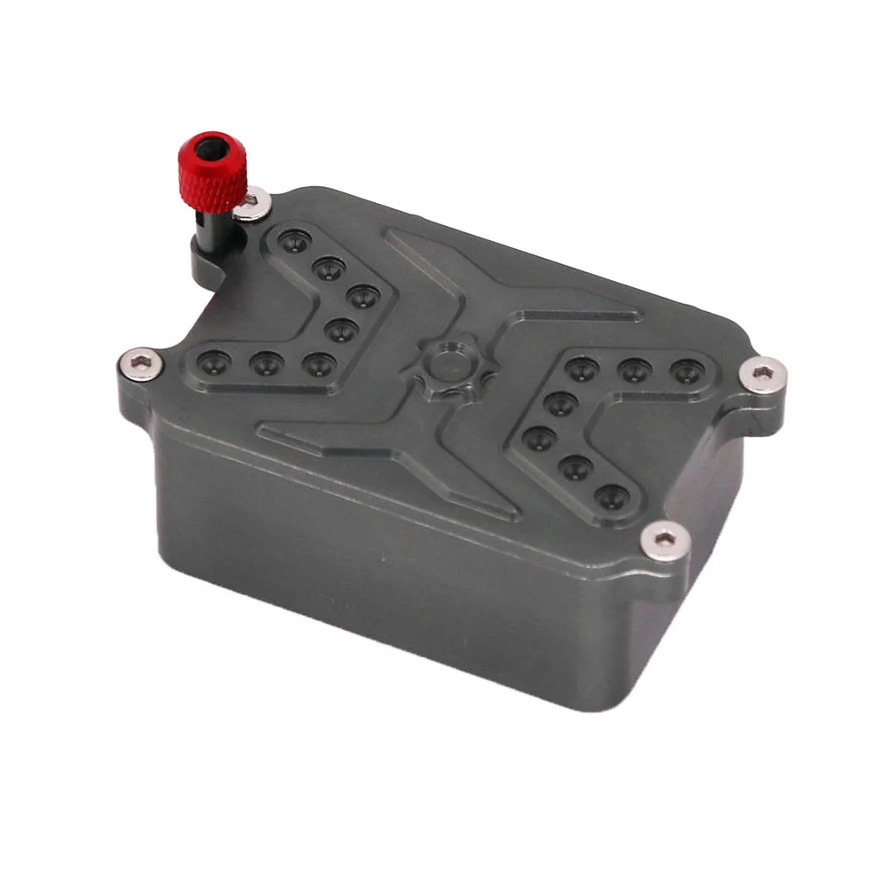 

RC Car Receiver Box Radio Box Aluminum Alloy ESC Case for SCX10 1/10 RC Crawler Car (Dark Grey)
