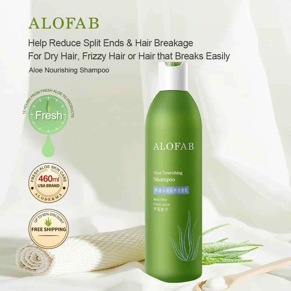 ALOFAB Aloe Nourishing Repairing Shampoo 460ml Organic Aloe Vera Moisturizing Hair Care Shampoo Scalp Care For Anti-Hair Loss