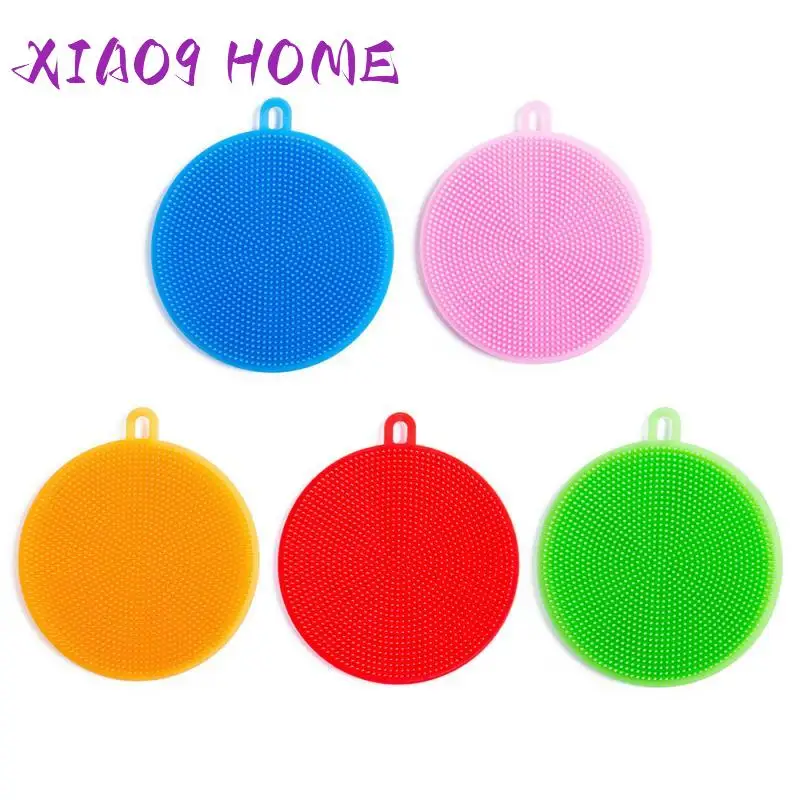 

Silicone Dish Washing Brush Bowl Pot Pan Wash Cleaning Brushes Cleaner Tool Sponges Scouring Pads Kitchen Cooking Accessories