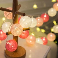 3 5cm cotton ball fairy string light chain night lamp garland 3m 20 led christmas kids bedroom wedding garden party decoration