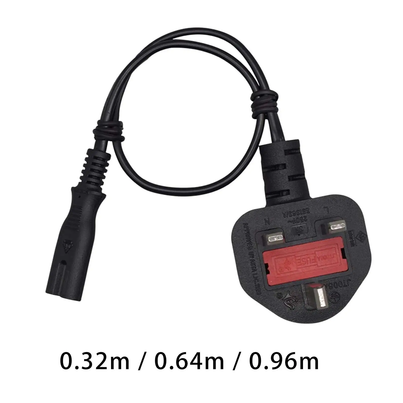 2 Pin Fig 8   Power Cord BS1363 Male to C7 Female 13A 250V 2500W Bl k Connector for PC Laptop Game Console Travel