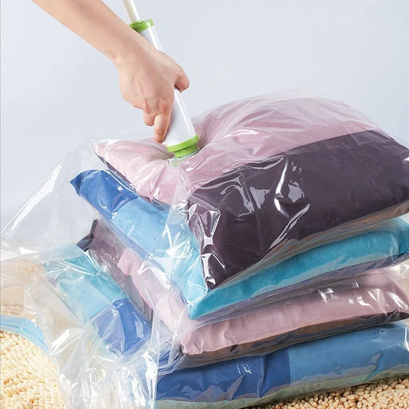 

Clothes Vacuum Bag Home Quilt Transparent Storage Bag Space Saving Seal Bags Foldable Compressed Organizer Organization
