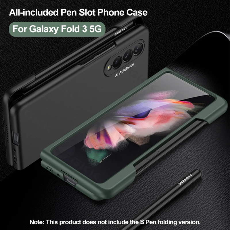 

Ультратонкий чехол GKK со слотом для ручки для Samsung Galaxy Z, Складывающийся чехол для телефона из жесткого пластика с защитой от ударов, чехол дл...