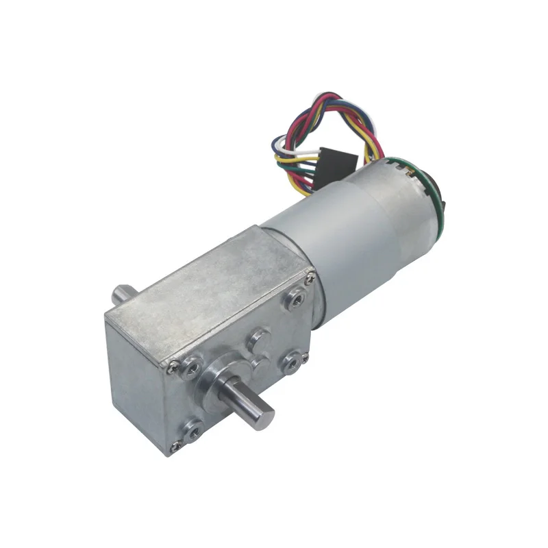 Купи DC12V 24V Silent Powerful Torque Encoder Geared Motor Double D-Shaft Reversed Low Speed 70kg.cm Worm Gear Motor for SmartHome за 1,960 рублей в магазине AliExpress