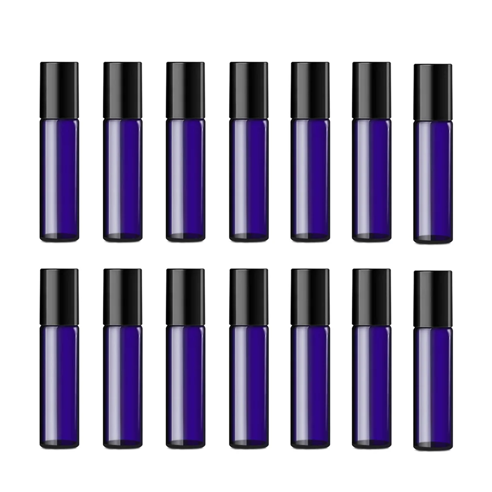 

12pcs 5ml Roll On Bottles Refillable Glass Roller Sample Bottles For Essential Oils Aromatherapy Chemistry Chemicals ( Blue )