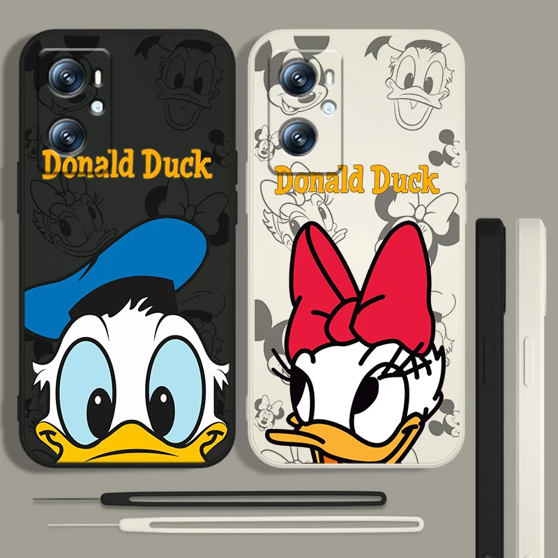 

Donald Duck Anime Liquid Rope Phone Case For OPPO GT Master Find X5 X3 Realme 9 8 C21Y Pro Lite A53S A5 A9 2020 Cover Capa Core