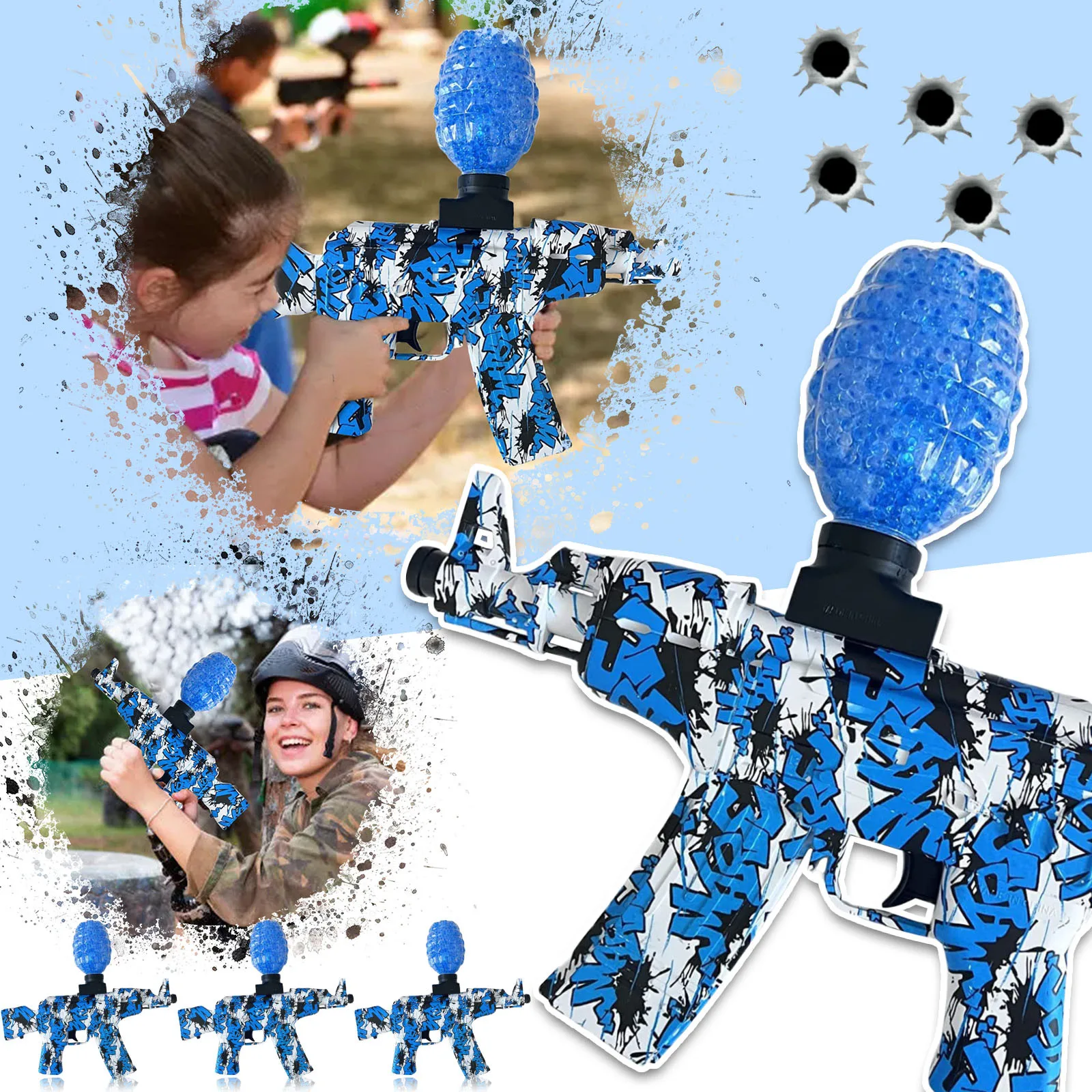 

Party Set Fun Electric Gel Ball Belt About 1000 Hydrogel Balls High Performance Gel Shooting Backyard .Outdoor Activities