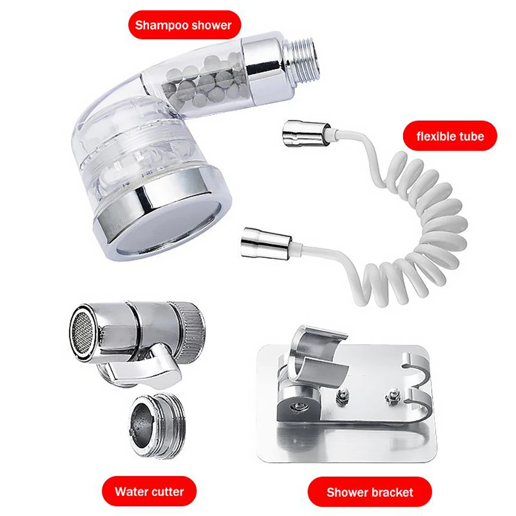 

Гибкий шланг для ванной комнаты, насадка для распыления воды, регулируемая головка распылителя воды, регулируемый клапан, настенный держат...